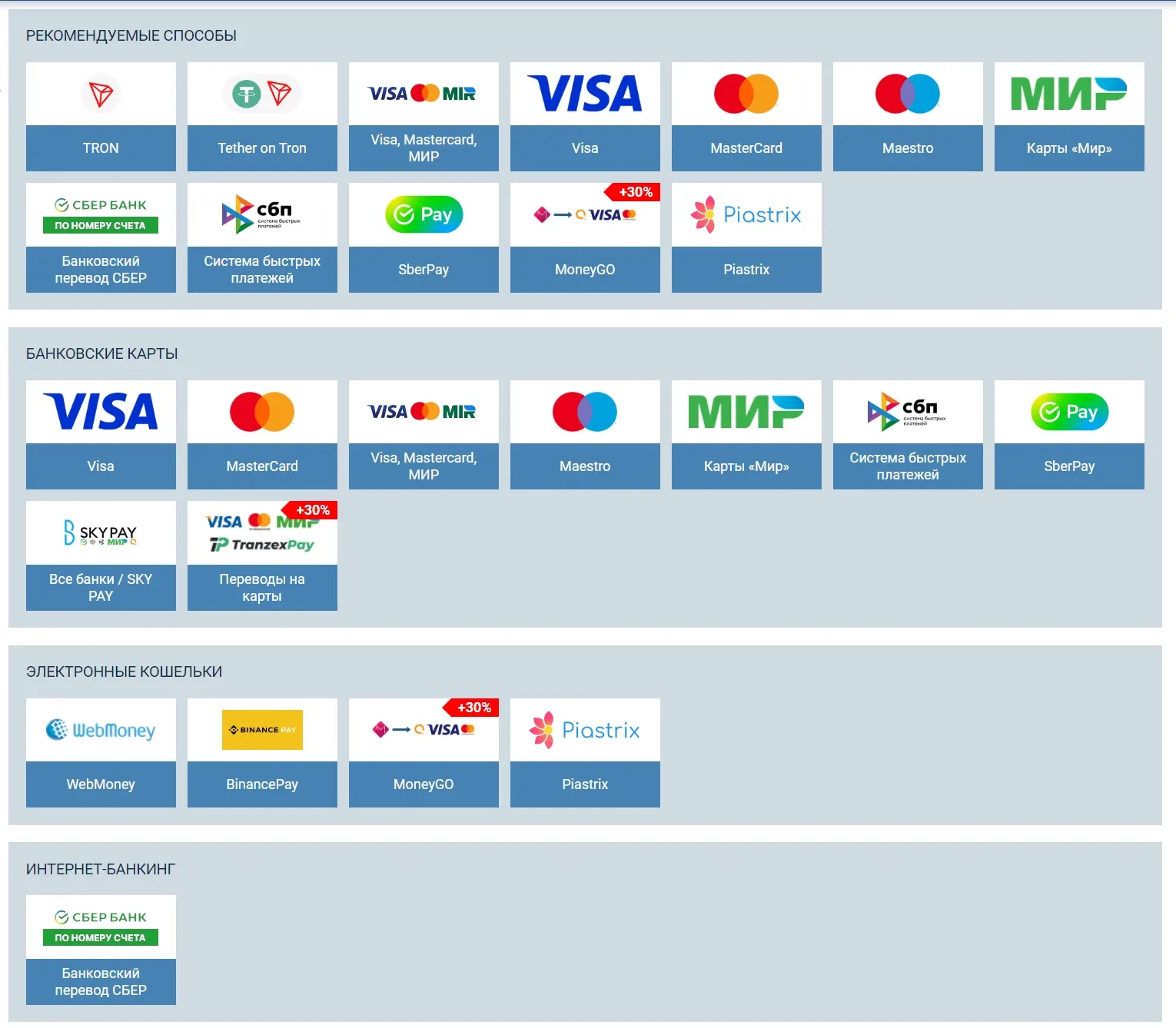 Пополнение и вывод средств
